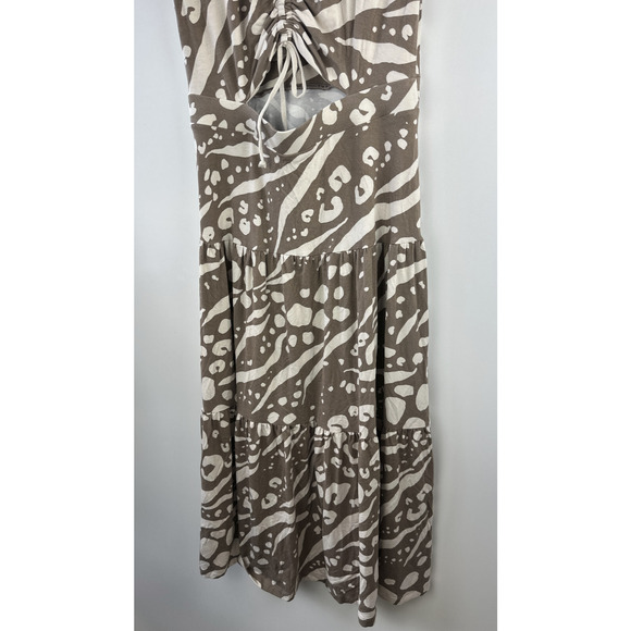 Cabi Swoon Dress Brown Tan Midi Maxi Cut Out Ruched Back 6147 Small Boho Chic - Picture 8 of 13